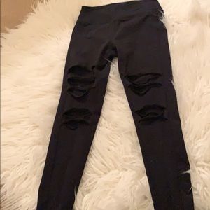 Black leggings with holes